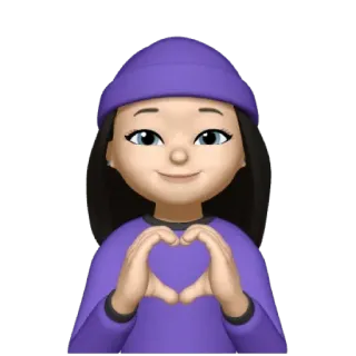 💜 Emoji, Garota, Coração, Amor, Roxo, Avatar, Adesivo telegram sticker