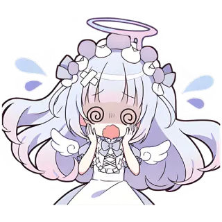 😵‍💫 anime, girl, surprised, confused, cute, sticker telegram sticker