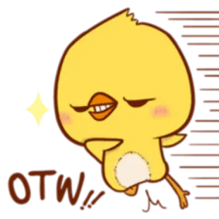 🏃‍♂️ OTW pintinho, pássaro, amarelo, a caminho, indo telegram sticker