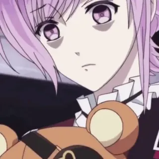 🥢 Anime, Nhân vật, tóc tím, gấu bông, Manga telegram sticker