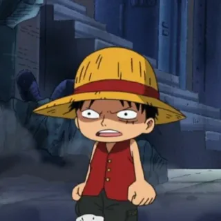 ✖️ Luffy One Piece luffy, one piece, anime, dibujos animados, monkey d luffy, pirata whatsapp sticker
