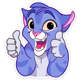 👍 gatto, cartone animato, animale, pollice in su, felice, carino, adesivo telegram sticker