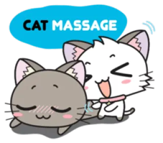 😊 CAT MASSAGE gato, massagem, animal, fofo, animal de estimação, animal doméstico whatsapp sticker