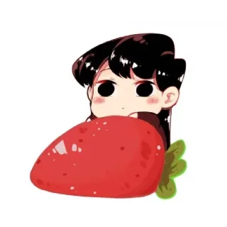 ☺️ Komi Shouko Komi Can't Communicate Аниме, Манга, Коми, Клубника, Милый whatsapp sticker