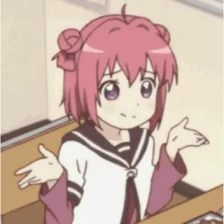 😐 anime, girl, shrugging, confused, cute telegram sticker
