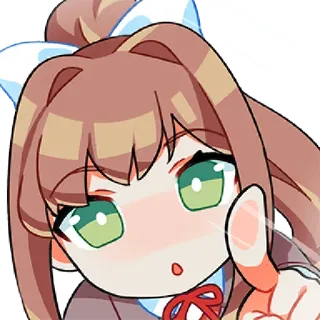 👆 Monika Doki Doki Literature Club! Anime, Mono, Videojuego, Personaje whatsapp sticker