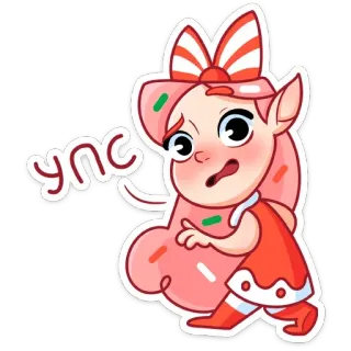 😅 УПС caramelo, chica, rosa, ups, oops, elfo, lindo, personaje telegram sticker