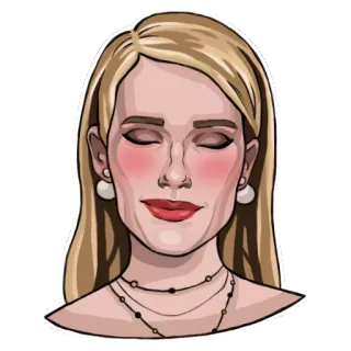 ☺️ pegatina, mujer, retrato, rubia, joyería, belleza telegram sticker