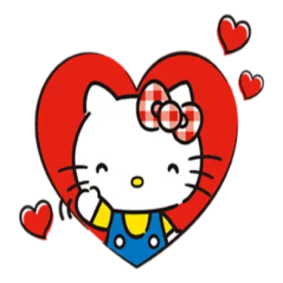 ❤️ Hello Kitty dessin animé, chat, mignon, coeur, personnage, kawaii telegram sticker