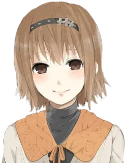 ☺️ Anime, Mädchen, Charakter, Porträt, braune Haare, süß telegram sticker