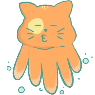 😙 gato, animal, fofo, laranja, adesivo, kawaii whatsapp sticker