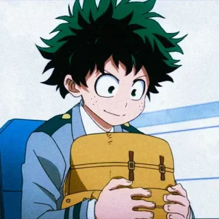⚓ Izuku Midoriya My Hero Academia Anime, Held, Schuluniform, Rucksack, Manga, Deku telegram sticker
