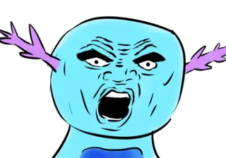 😱 Desenho animado, Irritado, Personagem, Azul, Monstro telegram sticker