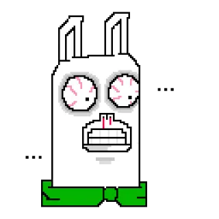 🆘 кролик, заяц, пиксель арт, мультфильм whatsapp sticker