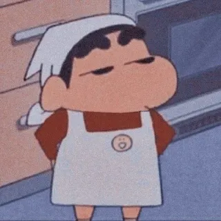 🍠 Shin-chan Crayon Shin-chan Anime, Kartun, Karakter, Shin-Chan, Crayon Shin-Chan, Memasak, Celemek telegram sticker