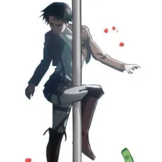 🖕 Levi Ackerman Attack on Titan Anime, Attack on Titan, Levi Ackerman, Pole Dance, Fanart whatsapp sticker
