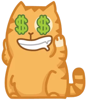 💰 kat, geld, dollars, middelvinger, beledigend gebaar, sticker whatsapp sticker