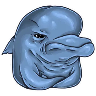 😠 delfino, animale, creatura marina, mammifero, cartone animato, adesivo telegram sticker