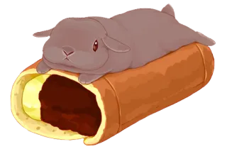 🐰 coelho, coelhinho, bolo, rocambole, sobremesa, fofo, doce telegram sticker