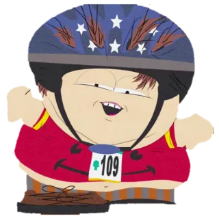 🤪 Eric Cartman South Park cartoon, character, cyclist, funny, south park telegram sticker