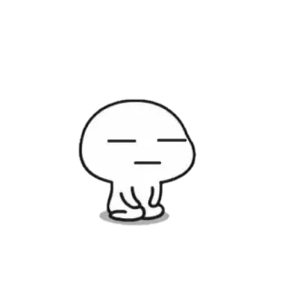 😑 cartoon, abstract, minimalist, emoji, emotion, expression, character, white telegram sticker