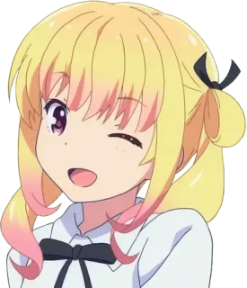 😉 anime, kartun, imut, kedip, karakter telegram sticker