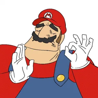 👌 Mario mario, video game, cartoon, meme, ok gesture telegram sticker