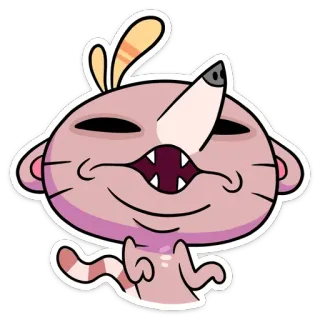 🙂 cartoon, animal, cat, sticker, funny, cute whatsapp sticker