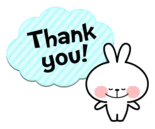 😊 Thank you! danke, hase, süß, sticker, tier telegram sticker