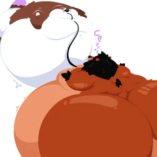 🦁 Tier, dick, fell, Ballon, Hund telegram sticker