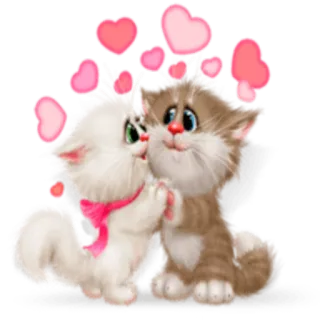 ❤️ gatos, gatinhos, amor, corações, fofo, animais, carinho whatsapp sticker