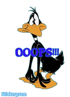 😅 Daffy Duck Looney Tunes OOOPS!!! Cartoon, Ente, Hoppla, Fehler, Lustig telegram sticker