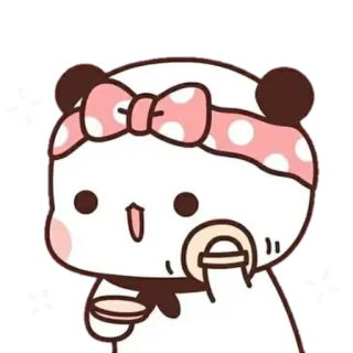 ☺️ Panda, Carino, Cartone animato, Animale, Fascia per capelli, Trucco, Kawaii telegram sticker