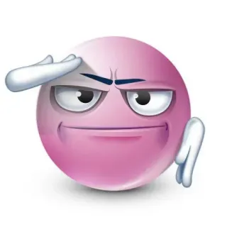🫡 mặt cười, biểu tượng cảm xúc, chào, hồng telegram sticker