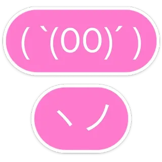😱 Emoticon, Kaomoji, Rosa, Rosto, Desenho animado whatsapp sticker
