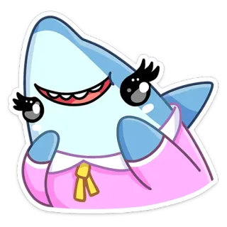 😊 hiu, imut, kawaii, kartun, stiker, binatang whatsapp sticker