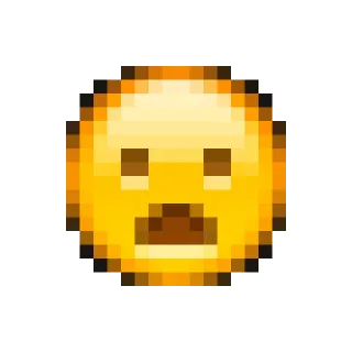 😦 emoji, face, pixelated, worried telegram sticker