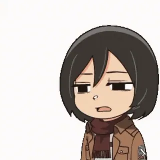 😐 Mikasa Ackerman Attack on Titan Anime, Chibi, L'Attacco dei Giganti, Mikasa, Mikasa Ackerman, Cartoni animati telegram sticker