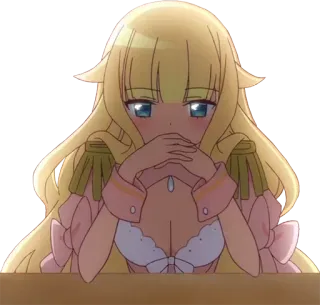🤓 애니메이션, 금발, 카와이, 귀여운, 여자, 만화 telegram sticker