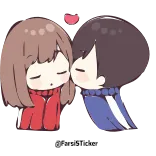 😘 ความรัก, คู่รัก, การ์ตูน, น่ารัก, หัวใจ, ความสัมพันธ์, จูบ, ความรักโรแมนติก telegram sticker