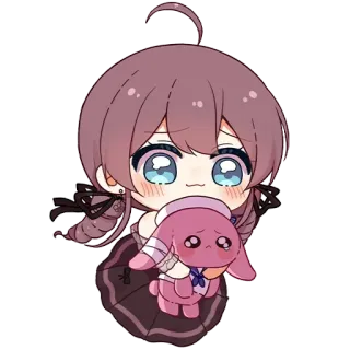 🙂 chibi, cute, cartoon, anime, girl, plush, sad, tearful whatsapp sticker