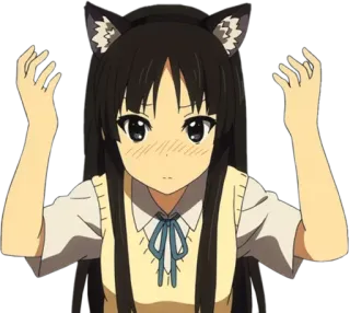 😳 anime, cat ears, girl, cute, cartoon telegram sticker