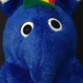 🤨 elephant, stuffed animal, blue, toy telegram sticker