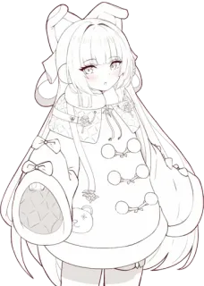 😳 garota anime, fofa, orelhas de coelho, kawaii, desenho animado, personagem whatsapp sticker