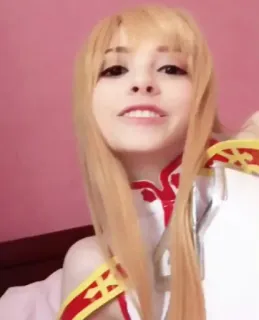 🥰 Asuna Yuuki Sword Art Online คอสเพลย์, อนิเมะ, ซอร์ดอาร์ตออนไลน์, อาสึนะ, ตัวละคร whatsapp sticker