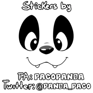 🐼 Stickers by FA: PACOPANDA Twitter: @PANDA_PACO panda, face, cute, sticker, animal, black and white, cartoon telegram sticker
