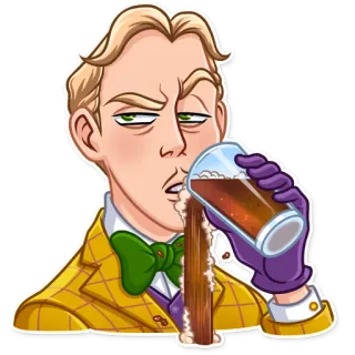 🤨 bebendo, desenho animado, álcool, derramando, chateado telegram sticker