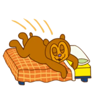 😄 Schlaf, Bär, schlafend, Cartoon, Tier, Bett, Ruhe whatsapp sticker