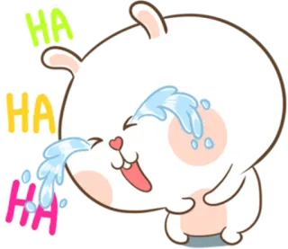 🐽 HA królik, śmiejący się, płaczący, słodki, szczęśliwy, zabawny telegram sticker