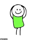 🤪 gambar tongkat, senyum, coretan, hijau, abstrak whatsapp sticker